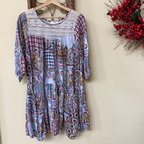 Umgee Babydoll dress, front pockets - Picture 1 of 6